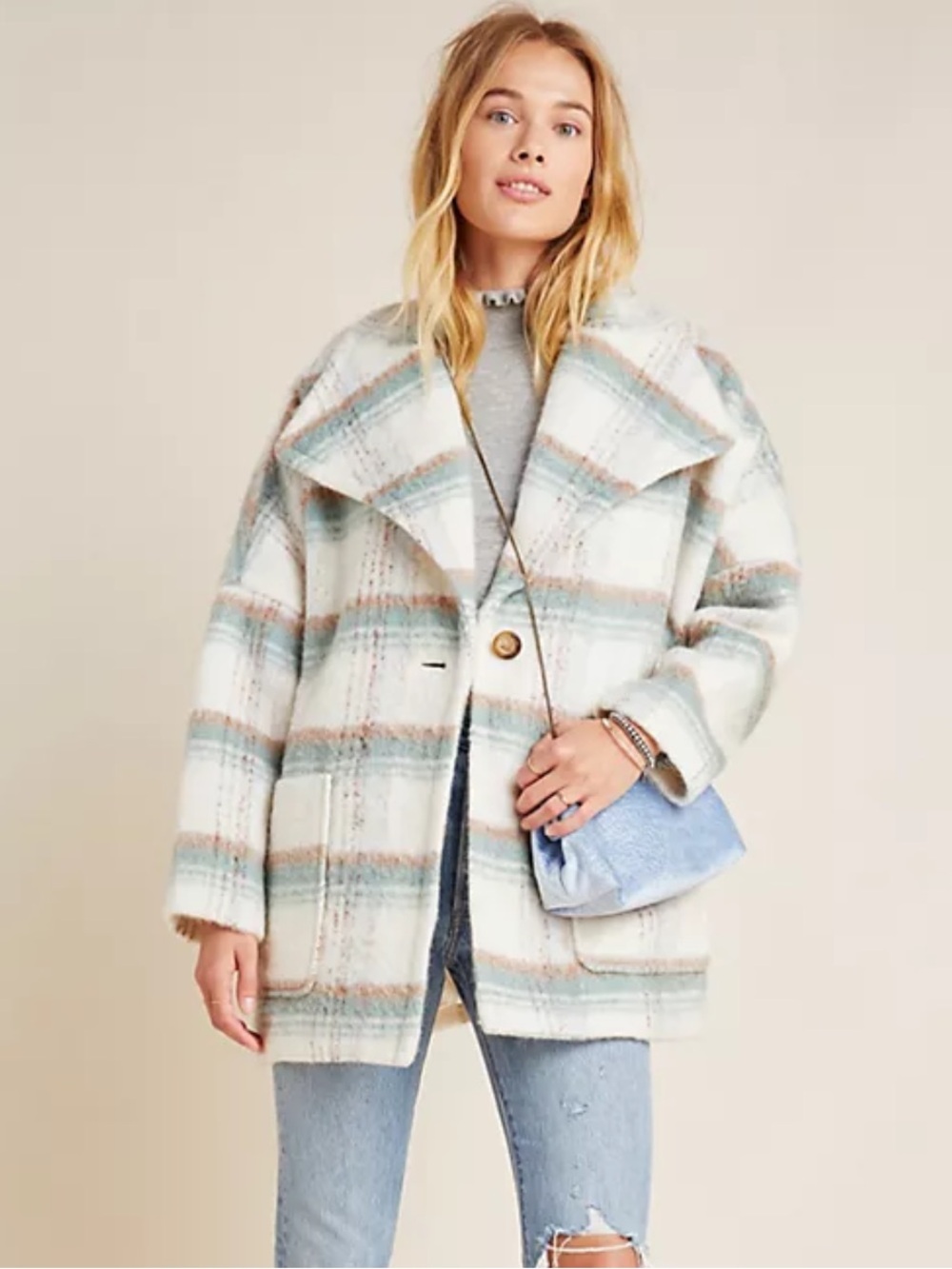 NWT Anthropologie Elsa Plaid Coat